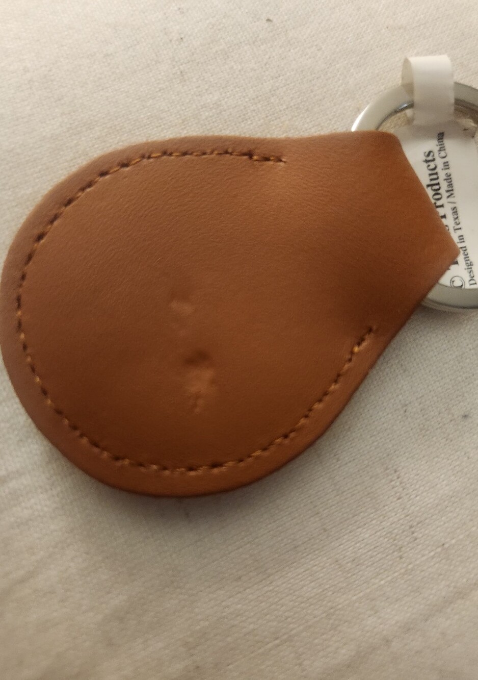Texas Lone Star State Leather Keychain - Brown - Picture 4 of 4